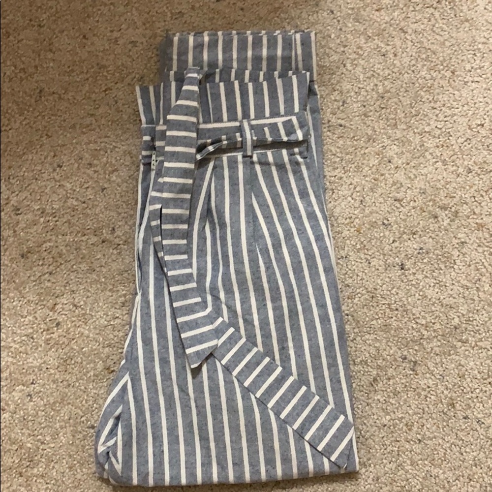 TOPSHOP WOMENS STRIPED PAPER BAG PANTS